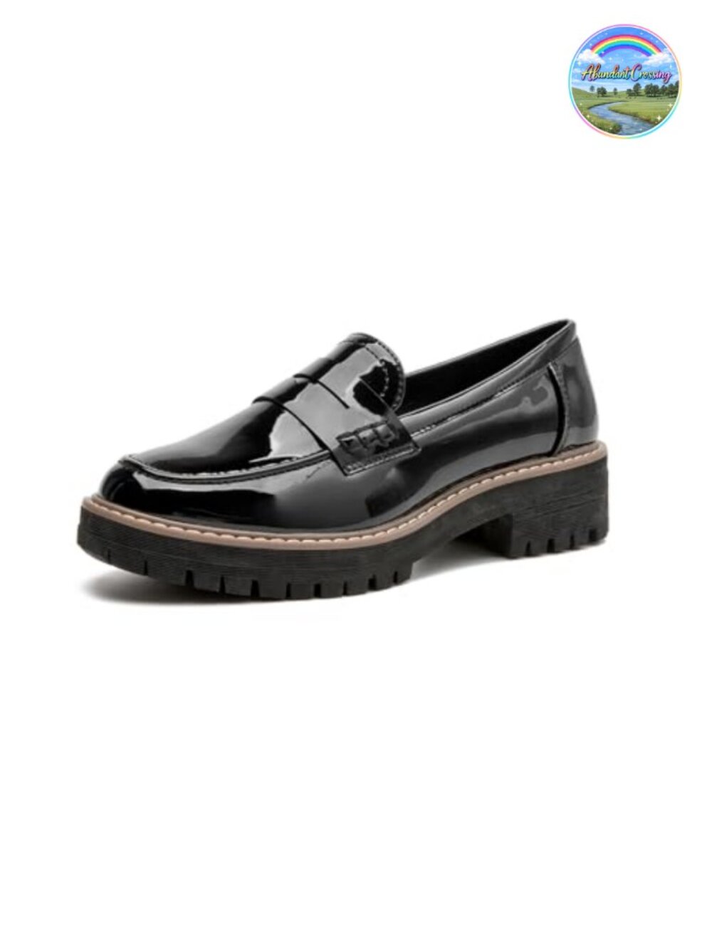 Womens Platform Penny Loafers Faux Leather Slip On Comfort Work Shoes